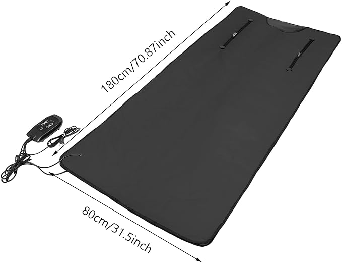 Portable Sauna Blanket with Controller, 500W 60Hz Sauna Blanket for Home Use, Adjustable Timer 5-60 Min, Temperature Range 96-167℉, 5.9 ft x 2.6 ft, Oxford Cloth