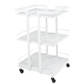Esthetician Cart with Wheels Utility Salon Rolling Trolley, White Mobile Storage Organizer for Beauty Spa Cosmetology Massage, Tattoo Manicure Facial Tool Holder Station