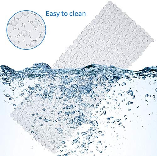 Pebble Shower Mat for Bathtub Non Slip Mat 35"X16" with Suction Cups,Clear - Image 5