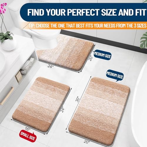 OLANLY Small Bathroom Rugs 24x16, Extra Soft Absorbent Microfiber Bath Rugs - Image 2