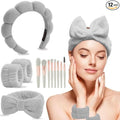 CAZYTOYZ Sponge Spa Headbands for Women Wristband Set Puffy Makeup Brush Headband Set for Washing Face Soft Towel Skin Care Head Band Cute Hair Band Shower