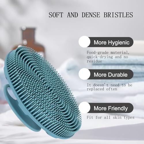 INNERNEED Food-Grade Soft Silicone Body Scrubber Brush, Silver Zinc Infused - Image 6