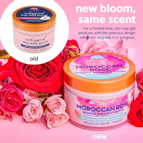 Tree Hut Moroccan Rose Whipped Shea Body Butter, Hydrating & Nourishing Body Lotion with Natural Oils, Moisturizer for Soft & Smooth Skin, 8.4 Oz (Pack of 12) - Image 4