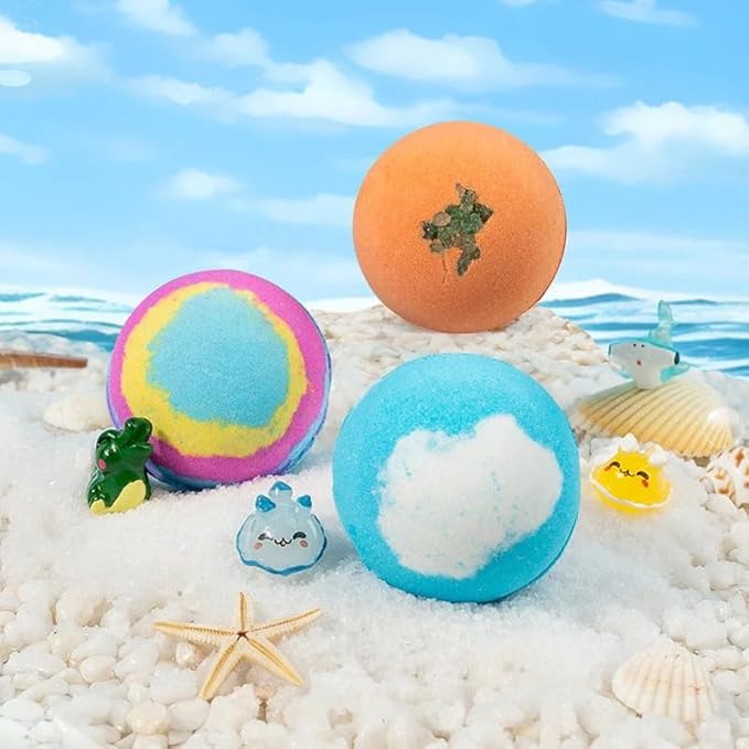 12-Piece Bath Bomb Gift Set for Kids, Bath Bombs for Kids with Surprise Inside, 12 Pack Kid Bath Bombs Gift Set, Organic Colorful Bubble Bath Fizzy Ball, Fun Educational Toy Fizzy (12PSC)