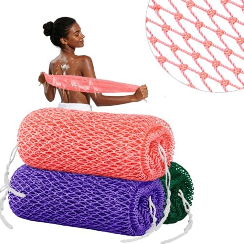 Cleangor 3Pcs African Net Sponge Authentic with Knots - Exfoliating Body by Cleangor