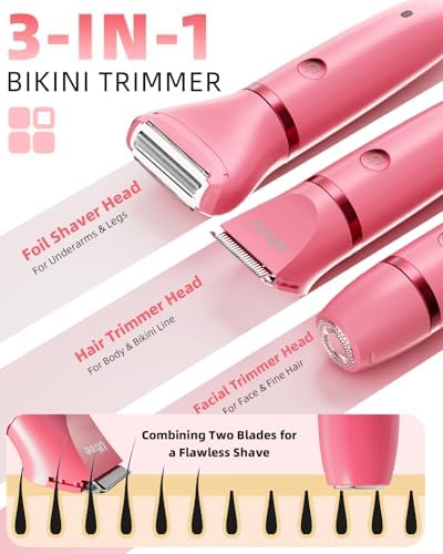 Ufree 3-in-1 Bikini Trimmer Electric Razors for Women, Gifts for Women - Image 2