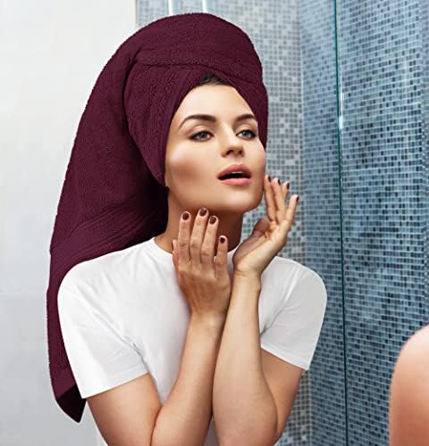 Utopia Towels 8 Piece Majestic Plush Luxury Towel Set, Cotton, Burgundy - Image 4