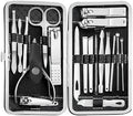 Manicure Set - 19 in 1 Professional Nail Clippers Pedicure Kit, Manicure Tool Kit, Stainless Steel Facial Grooming Set Kit, Gift Idea for Women, Men, Girls, Teens, Black by Tranchou