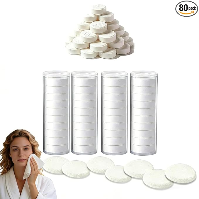 Disposable Face Towel, Portable Compressed Towel hot face towel hot towel,It can be paired with the following hot towel machine ASIN: B0GR3Z1BYS (80PCS)
