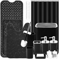 XLHOMO 26PC Bathroom Accessories Set - Gorgeous Black Bathroom Set, Bathroom Accessory Set, Black Shower Curtain Set with Bathtub Mats for Shower Tub by BetterbathroomwithXLHOME