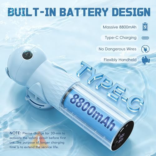Upgraded Bath Jet SPA for Tub with Display Screen, Portable Handheld Bathtub Jet with Battery Level and Temperature Display, Bubble/Jet Two Mode, 8800mAh, IP67 Waterproof, 3 Adjustable Speeds - Image 2