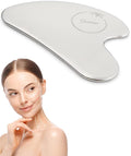 Stainless Steel Gua Sha Facial Tools | Guasha Tool for Face Sculpting, Shaping, Reduce Puffiness, Tension Relief | Metal Gua Sha Body Tool | Silver