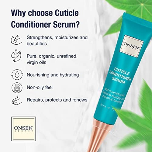 Onsen Secret Cuticle Conditioner Cream 30ml & Japanese Anti-Aging Firming Hand Lotion 135ml Bundle. Cuticle Oil Nail Care Serum Sooth, Repair & Strengthen Cuticles & Nails + Anti Aging Hand Cream - Image 2