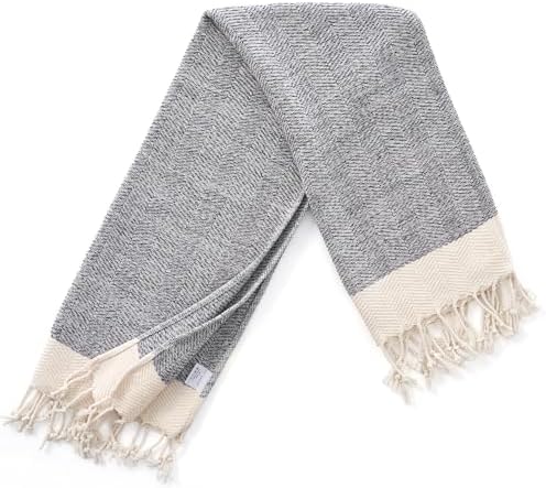BAY LAUREL Turkish Hand Towel – Pack of 2 | Soft & Absorbent Decorative Towels for Bathroom, Hand, Face, Hair, Gym, Yoga, SPA, Kitchen & Tea | Boho Decor (Gray, Herringbone 16x40 Inches (Set of 2) - Image 4