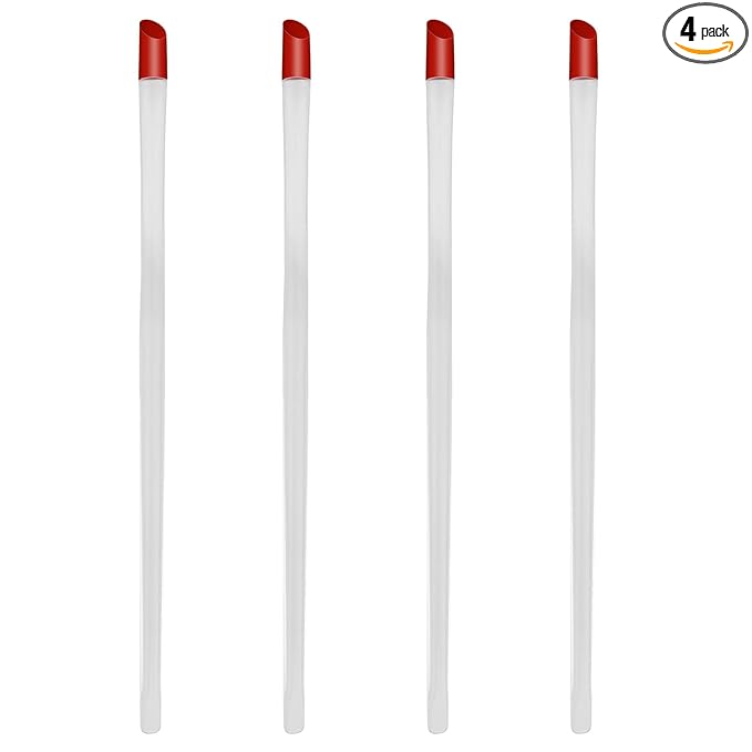 17cm Rubber Cuticle Pusher Cleaner, 4 Pieces Red Hard Rubber End Tipped Nail Art Tool Cuticle Pusher Cleaner And Professional Plastic Handle Cuticle Stick for Hand Care Nail, Nail Cleaner Tool