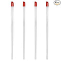17cm Rubber Cuticle Pusher Cleaner, 4 Pieces Red Hard Rubber End Tipped Nail Art Tool Cuticle Pusher Cleaner And Professional Plastic Handle Cuticle Stick for Hand Care Nail, Nail Cleaner Tool