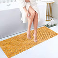 Bambo Bath Mat Bathroom Runner Long Large Rugs Floor Wood Shower Bathtub Waterproof Non Slip Accessories 16x48 Inch Easy to Clean, Natural, 1 pc by Fovlaurs