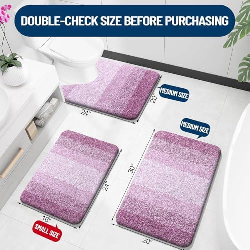 OLANLY Luxury Toilet Rugs U-Shaped 24x20, Soft Absorbent Microfiber Mat - Image 2