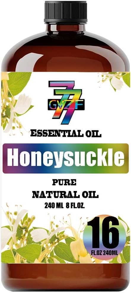 Honeysuckle Essential Oil - GV77ZF Honeysuckle Oils for Diffusers, Humidifiers, DIY Candles, Soap, Cleaning, Home, Office, Yoga, Massage, Gifts - 16 fl oz (480 ml)