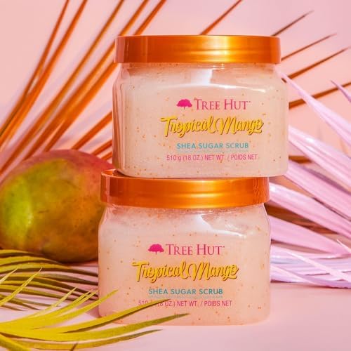 Tree Hut Tropical Mango Body Scrub,Exfoliating&Hydrating Sugar Scrub with Shea Butter&Essential Oils,Smooth Skin,Body Exfoliator For All Skin Types,Self Care Gifts for Women,Vegan,18 Oz (Pack of 12) - Image 5