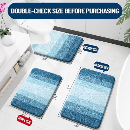 OLANLY Luxury Toilet Rugs U-Shaped 24x20, Soft Absorbent Microfiber Mat - Image 2