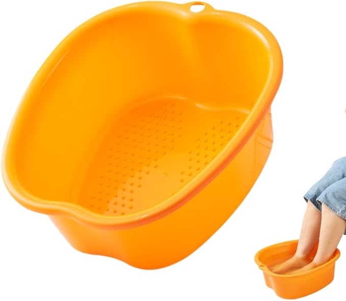 Ytterbium Foot Soaking Bath Basin, Large Massage Foot Soaking Tub, Plastic Home Spa Pedicure Bucket, Relaxation & Stress Relief, Suitable for Women & Men (Orange)