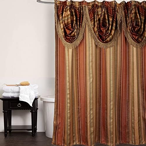 Zahari Home 13pc Contempo Bathroom Shower Curtain Sets Luxury Classic Shower Curtain & 12 Shower Curtain Hooks Contemporary Fabric Shower Curtain Unique Design Stylish Striped Shower Curtain Set - Image 3
