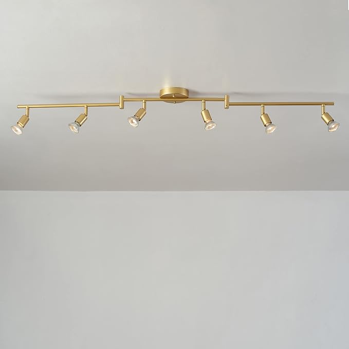 Globe Electric 57505 Payton 6-Light Foldable Track Lighting, Painted Brass