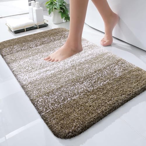 OLANLY Small Bathroom Rugs 24x16, Extra Soft Absorbent Microfiber Bath Rugs by OLANLY