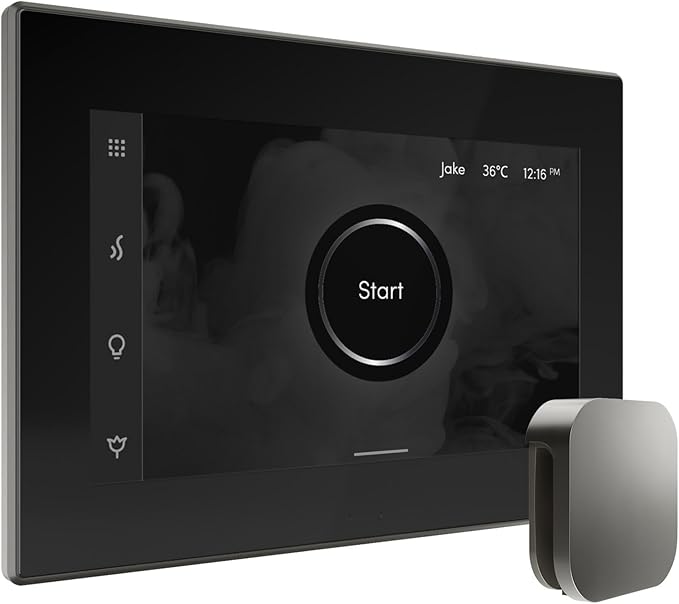 Mr Steam Bliss Max Steam Shower Ctrl Pkg w/iSteamX Control and Steamhead in White Brilliant Black