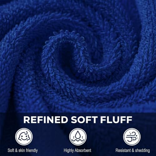 Utopia Towels 24 Pack Washcloths, 12x12 in, 100% Cotton, Royal Blue - Image 3