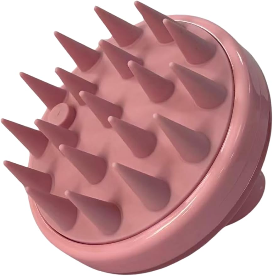 RELAXXO Hair Scalp Massage Shampoo Round Brush with Dispenser – Exfoliator & Hair Scrubber for Scalp, Soft Bristles for Dandruff & Soothing Comfort, Shampoo Brush, Wet & Dry Use
