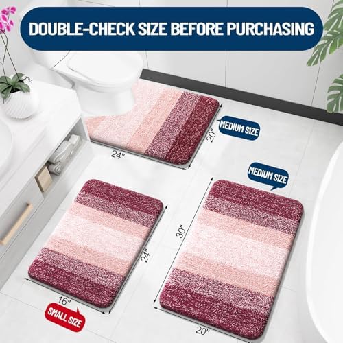 OLANLY Luxury Toilet Rugs U-Shaped 24x20, Soft Absorbent Microfiber Mat - Image 2
