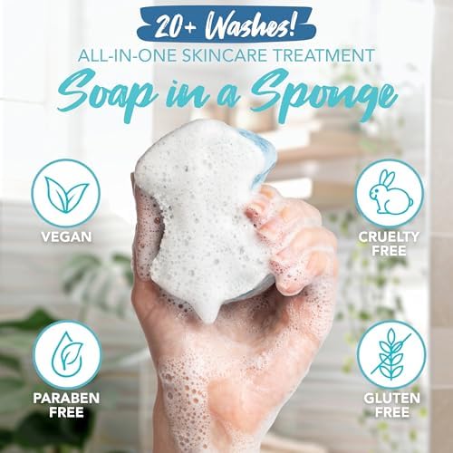Spongables Pedi Scrub Foot Exfoliating 20+ Wash Sponge, Ocean Breeze, 1 Count - Image 3