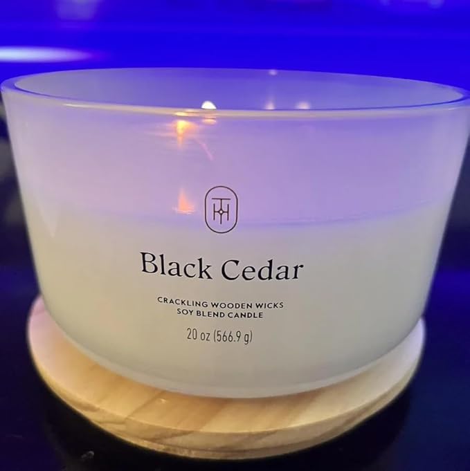 Threshold Vetiver and Moss and Black Cedar Scented Milky Glass Jar Candle, 4.5 oz, Set of 2