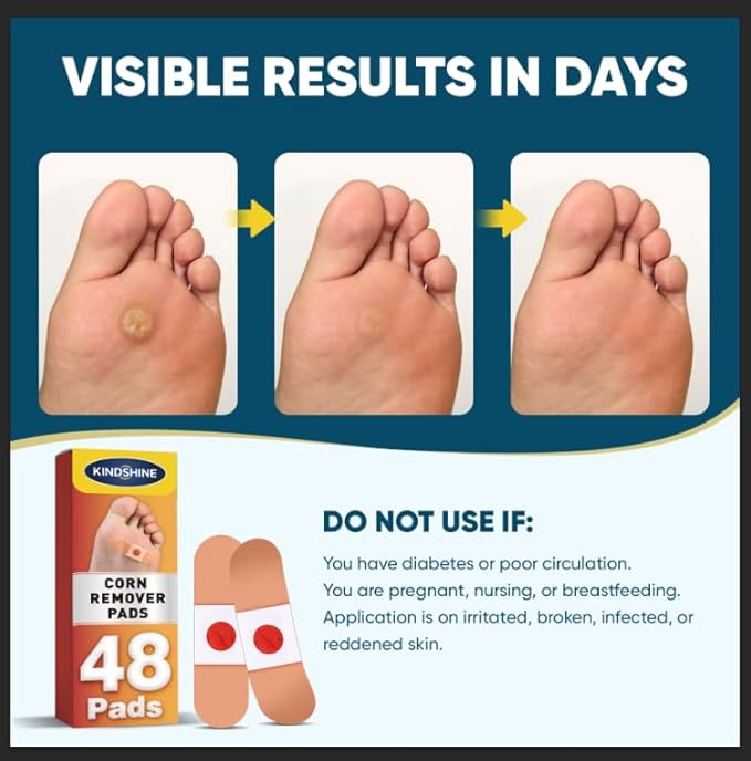 96P Corn Remover Pads for Feet and Toes, Extra Strength 40% Salicylic Acid Medicated Patches, Effective Treatment for Small Callus and Dead Skin