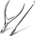 MR.GREEN Cuticle Nippers Nail Manicure Scissors Cuticle Clippers Trimmer Dead Skin Remover Stainless Steel Cutters Beauty Tool With Pusher (Mr-1028+Pusher)