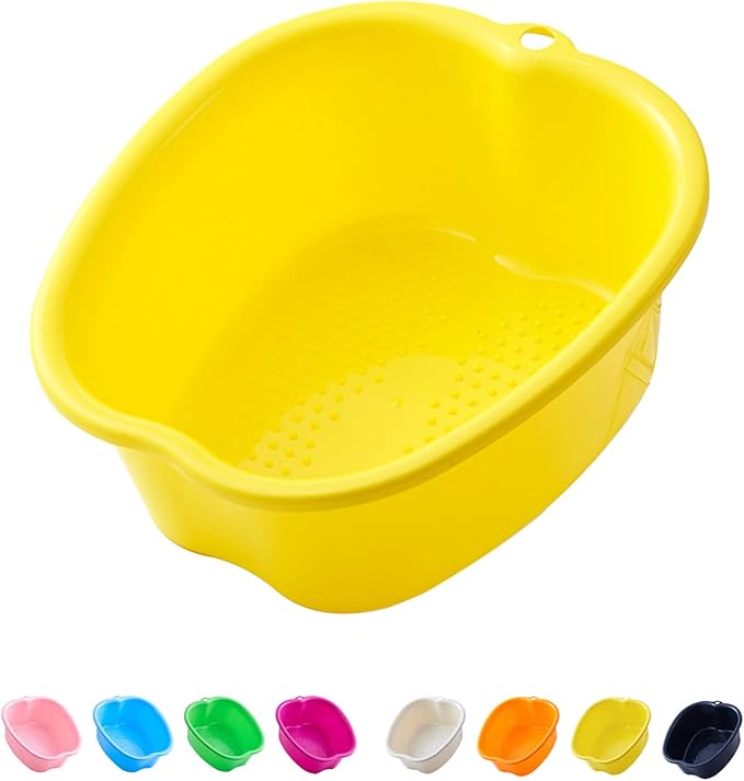 AXLOFO® Foot Soaking Bath Basin, Large Plastic Foot Soaking Tub, Feet Massage Feet Bath Bucket, Great for Getting the Dead/Old Skin Off Your Foots(yellowbasin)