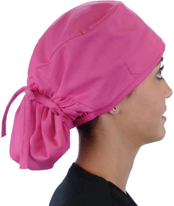 Sparkling EARTH Big Hair Ponytail Classic Surgical Style Scrub Working Cap - Made in The USA!!!