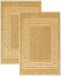 Superior Heavyweight Cotton Bath Mats, Bath Rugs For Bathroom Accessories, Washable Rug For Shower, Bath, Toilet, Modern Decor, No Backing, Luxury Hotel And Spa Quality, Set of 2, 22" x 35", Gold by SUPERIOR