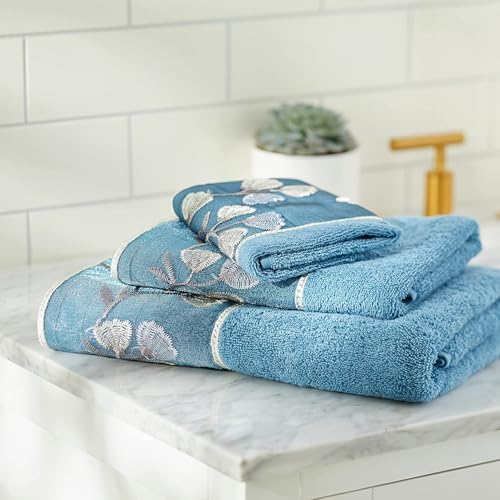 Zahari Home Capri Modern Bathroom Towel Set - 3 Piece Set, Bath Towel, Hand Towel and Wash Towel - Classic Luxury Contemporary Decor - Beautiful Bath Ensemble - Unique Royal Blue - Image 6