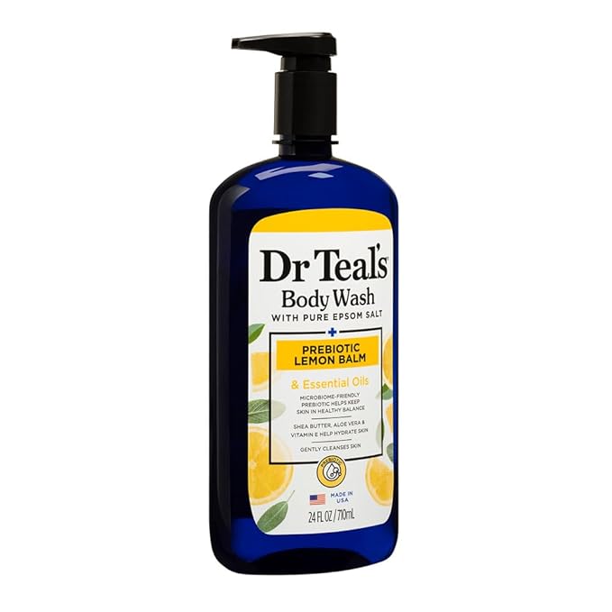 Dr Teal's Body Wash with Prebiotic Lemon Balm, Sage & Thyme Essential Oils, Magnesium, 24 fl oz, 2 Pack