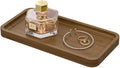 Weenson Small Bathroom Vanity Tray for Countertop Makeup Perfume Jewelry Decor Candle Keys, Bamboo Kitchen Tray for Soap Dispenser Spice, Small Toilet Tray for Sink 7.9" L x 4" W x 0.79" H Brown