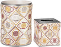 Zahari Home 2pc Sedona Modern Bath Accessories Set Waste Basket & Tissue Box Modern Classic Contemporary Decorative Beautiful Designs Bathroom Decor Set for Home Luxury Bath Set by ZahariHome
