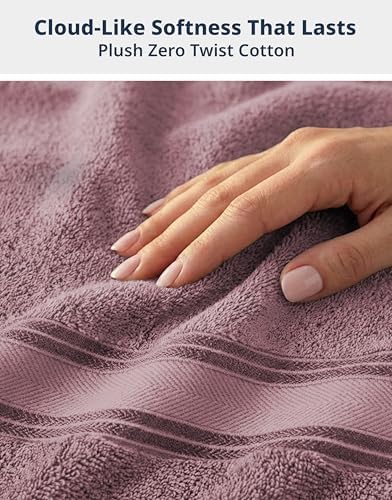 LANE LINEN Towel Set 18 Piece Soft Absorbent Quick Dry - Wishful Mauve - Image 4