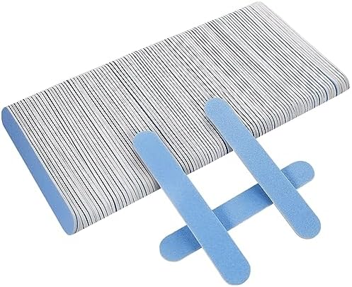 Mini Nail Files Bulk (100 Pcs), Double Sided Emery Board Nail File for Nature Nails, Manicure Tool Set Disposable Colorful Nail File for Home Salon Use Travel Size Men Women Kids Wood Board by GigaGround