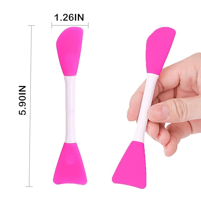 RamPula Mask Applicator Silicone Face Brush Face Mud Cream,Clay Mask,DIY,Modeling Mask Brushes DIY Mud Mixing Spatula Double-end Handheld Scoop Skin Care Make up Foundation Gel Cosmetic Tool