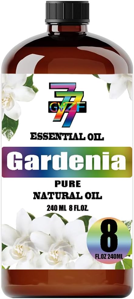 Gardenia Essential Oil - GV77ZF Gardenia Oils for Diffusers, Humidifiers, DIY Candles, Soap, Cleaning, Home, Office, Yoga, Massage, Gifts - 8 fl oz (240 ml)