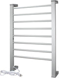 ELEGANTLIFE Electric Towel Warmer for Bathroom, Heated Towel Rack with Timer & Auto Shut-Off, Freestanding or Wall-Mounted Aluminum 8-Bar Design for Towels and Bath Sheets