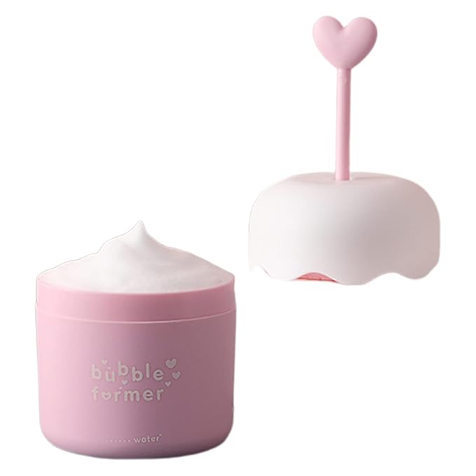Face Wash Foam Maker, Facial Cleanser Foam Cup Froth Whip Bubble Maker Skin Care Face Wash Foamer, Deep Skincare Cleaner Tools, for Home Travel(COLOR:pink)